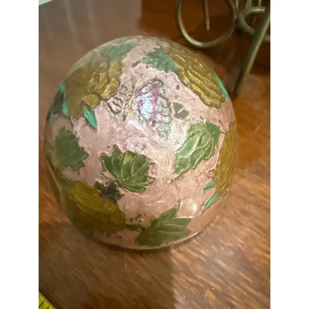 Enamel‎ Painted Large Brass Egg Trinket Box with Stand 8